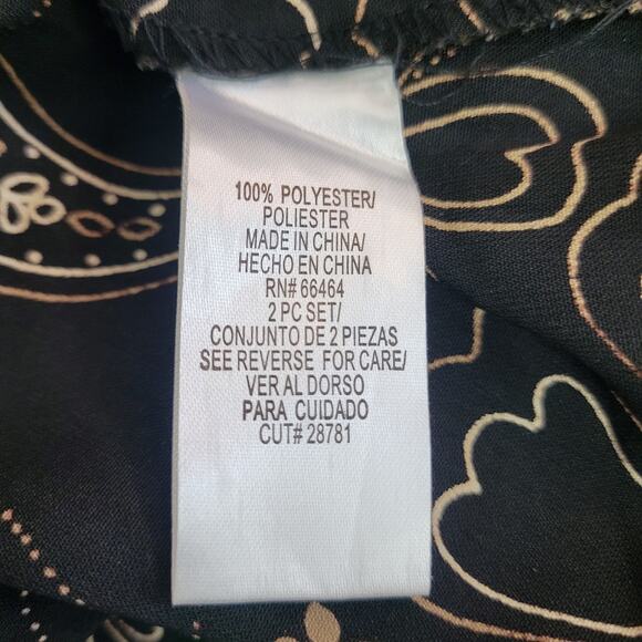 Studio I Size 16 Black Paisley Sleeveless Button-Up Dress - Picture 4 of 6